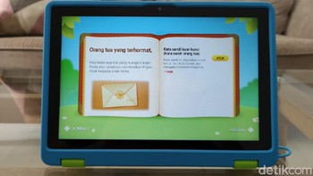 Lewat Profil Anak, para orangtua dapat memperoleh akses ke catatan penggunaan anak-anak. Ini memungkinkan orangtua mencatat waktu penggunaan dan aplikasi yang digunakan selama periode tertentu. Orangtua dapat mengelola waktu penggunaan tablet ini, aplikasi yang digunakan, dan konten lain yang dapat dilihat di Kids Corner. Foto: Fino/detikcom