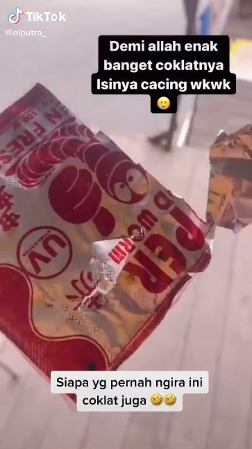 Waduh! Netizen Ini Ngemil Cacing Beku yang Dikira Cokelat