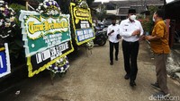Jenazah Markis Kido disemayamkan di rumah duka di Jalan Gemak B149, RT.003/RW.009, Kelurahan Jaka Setia, Kecamatan Bekasi Selatan Kota Bekasi., Selasa (15/6/2021).