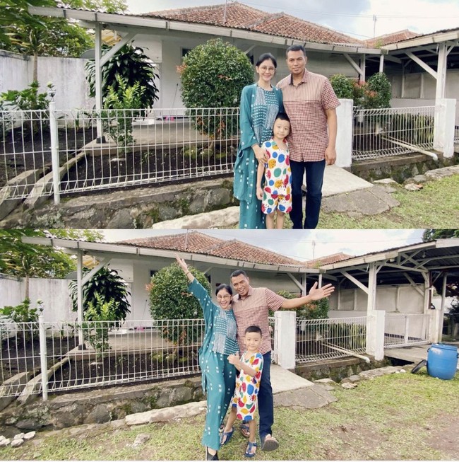 Uut Permatasari pada pertengahan 2021 ini menjadi sorotan usai mengunggah foto dirinya bersama sang suami dan anak semata wayang mereka di depan rumah dinas yang selama ini mereka tempati. Rumah dinas tersebut berada di kawasan Lembang, Bandung, Jawa Barat. Foto: Dok. Instagram @uutpermatasari