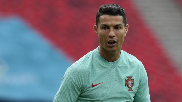 Cristiano Ronaldo di ajang piala Euro 2020. (AP/Bernadett Szabo)