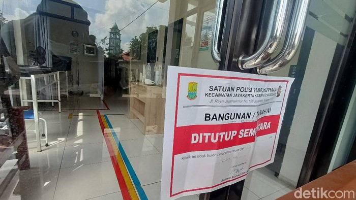 Klinik kesehatan di Karawang disegel