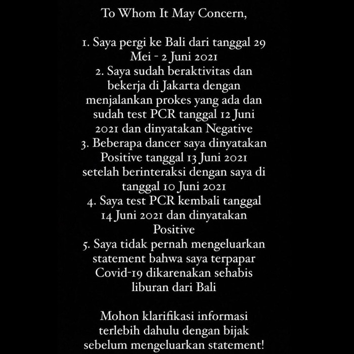 Bunga Citra Lestari Bunga Citra Lestari positif corona