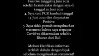 Bunga Citra Lestari juga mengurut runutan sebelum dirinya positif COVID-19. Foto: dok instagram BCL