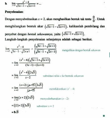 Contoh Soal Limit Fungsi Aljabar