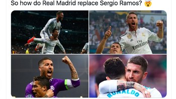 Real Madrid kesulitan menemukan pengganti Cristiano Ronaldo dan mungkin nanti Sergio Ramos juga. Foto: Twitter