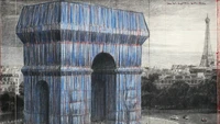 Pada musim gugur,  Arc de Triomphe akan memiliki tampilan baru. Kain biru seluas 25.000 meter persegi dan tali merah sepanjang 3.000 meter akan membungkus landmark ini. (Christo And Jeanne-Claude Foundation)