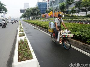 Begini Jalur Sepeda Sudirman yang Akan Dibongkar Kapolri