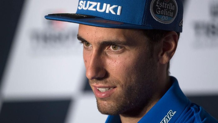 DOHA, QATAR - APRIL 01:  Alex Rins of Spain and Team Suzuki ECSTAR looks on during the press conference pre-event during the MotoGP of Qatar - Previews at Losail Circuit on April 01, 2021 in Doha, Qatar. (Photo by Mirco Lazzari gp/Getty Images)