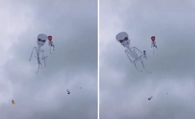 Benar-benar anti mainstream, layangan yang satu ini punya desain tengkorang. Memang tingkat kreativitas netizen Indonesia tak ada yang bisa ngalahin deh.. Foto: Instagram