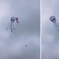 Benar-benar anti mainstream, layangan yang satu ini punya desain tengkorang. Memang tingkat kreativitas netizen Indonesia tak ada yang bisa ngalahin deh.. Foto: Instagram