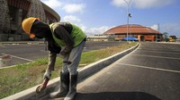 Stadion Lukas Enembe menjadi salah satu venue yang akan digunakan sebagai lokasi pelaksanaan Pekan Olahraga Nasional (PON) XX 2021. ANTARA FOTO/Gusti Tanati. 