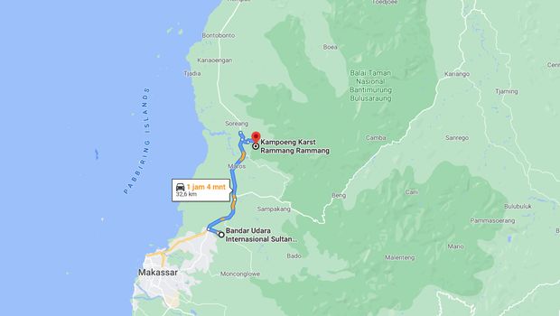 Rammang-rammang dari Bandara Hassanudin