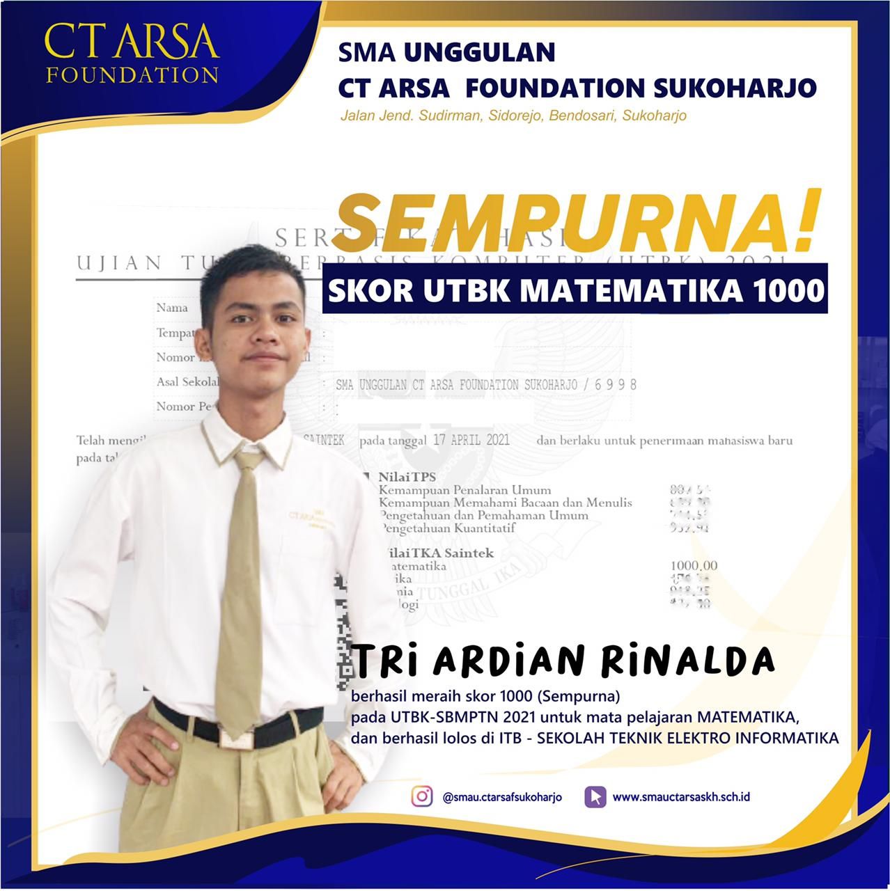 Rahasia 2 Siswa CT Arsa Raih Nilai Sempurna SBMPTN, Ada