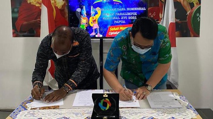 LPDUK dan Panitia Besar Pekan Paralimpik Nasional (Peparnas) XVI 2021 Papua menandatangani MoU terkait dana komersial Peparnas XVI Papua.