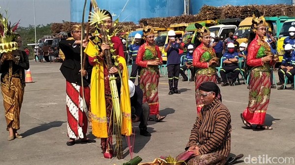 Mereka masing-masing membawa pohon tebu wadon (wanita) dan lanang (lelaki) untuk dipersatukan oleh sang dukun. Mereka masing-masing membawa pohon tebu wadon (wanita) dan lanang (lelaki) untuk dipersatukan oleh sang dukun.
