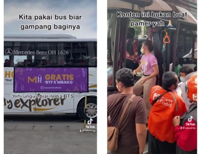 Berbagi Sembako untuk Ojol Salut! Netizen Ini Bagikan Sembako Tema BTS Meal untuk Ojol