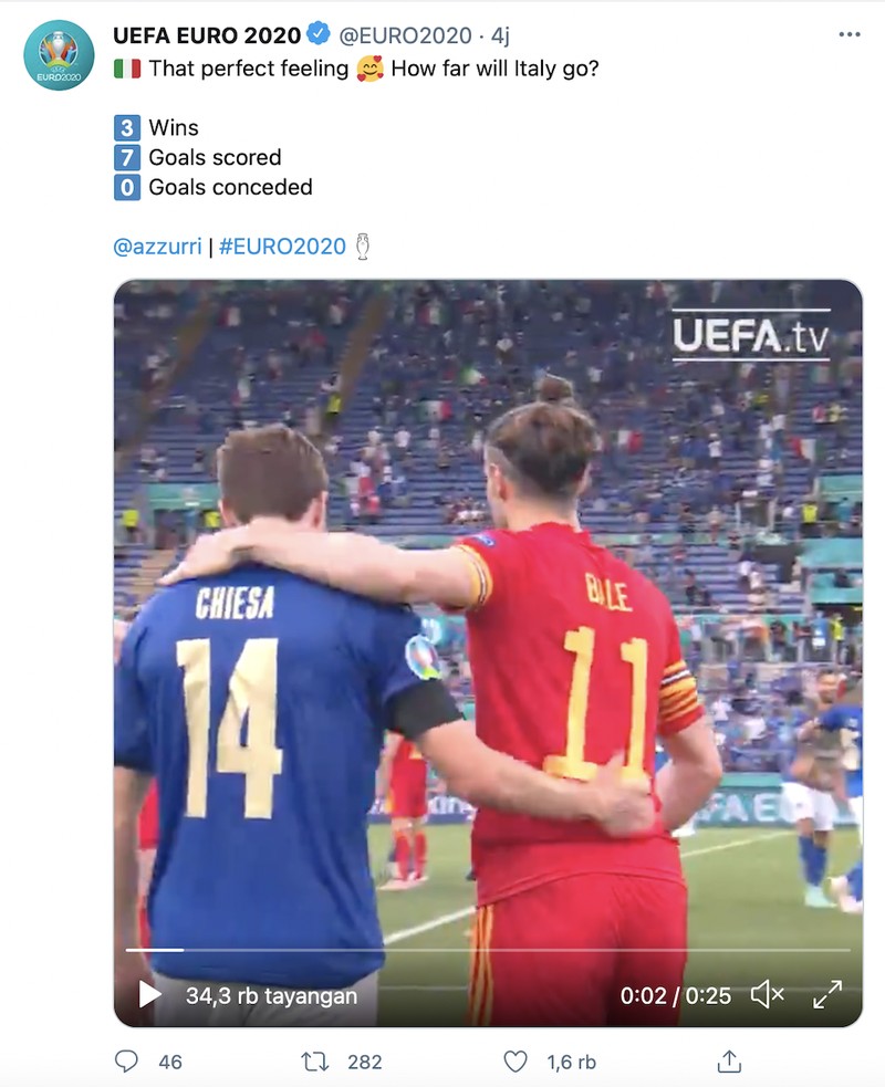 Italia tampil sempurna di fase grup Euro 2020 dengan menang beruntun dan tanpa kebobolan.