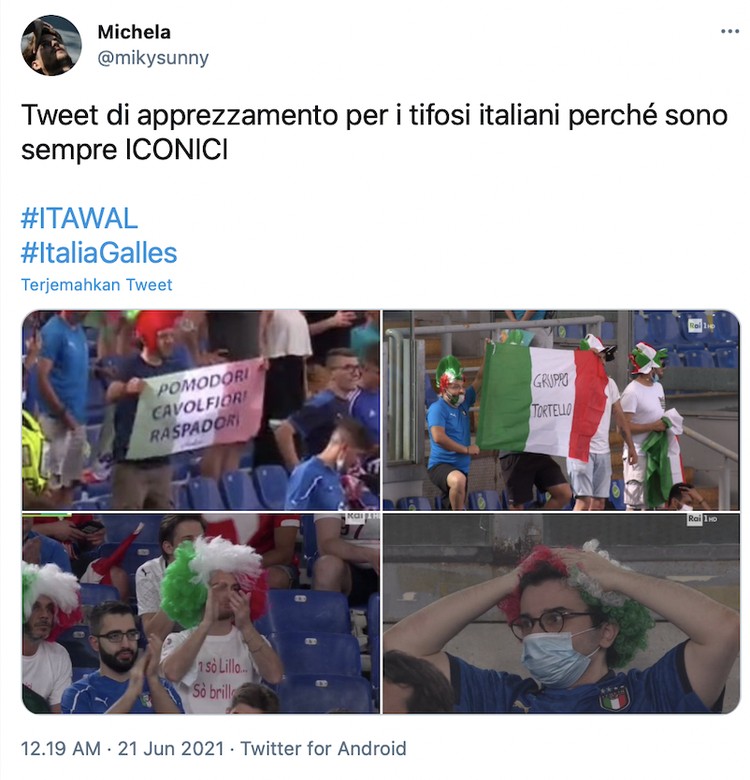 Meme Italia Italia tampil sempurna di fase grup Euro 2020 dengan menang beruntun dan tanpa kebobolan.
