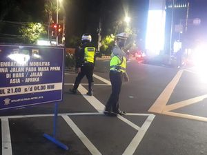 Kondisi Pembatasan di Jalan Asia Afrika Tak Ada Kerumunan