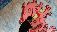Pengerjaan mural sudah dilakukan selama satu minggu dan ditargetkan rampung dalam waktu dekat.  
