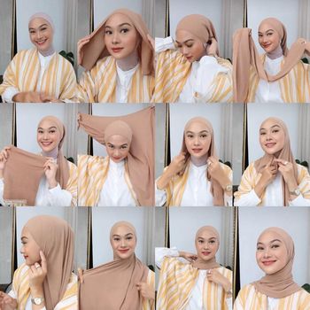 Tutorial hijab pashmina ala Indah Nada Puspita.