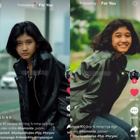 Video tersebut berasal dari Agus Saprudin yang mengunggah video tersebut di akun TikToknya @iamaugustsap. Agus memperlihatkan wajah cantik natural wanita tersebut. Rate 10 sampai 100 brp % mirip nya dgn alm.nike ardila @humonta ,patner @kipotart @luckyadindaa #fyp #foryou #foryoupage #nikeardilla #inigayague, tulis Agus pada unggahannya. Foto: Dok. Tangkap layar akun TikTok @iamaugustsap.
