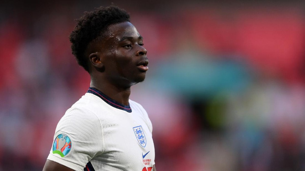 Bukayo Saka akhirnya buka suara setelah gagal penalti di final Euro 2020. (Foto: Laurence Griffiths/Getty Images)