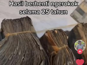 Viral Tumpukan Uang Tabungan Hasil Setop Merokok 25 Tahun, Bikin Takjub