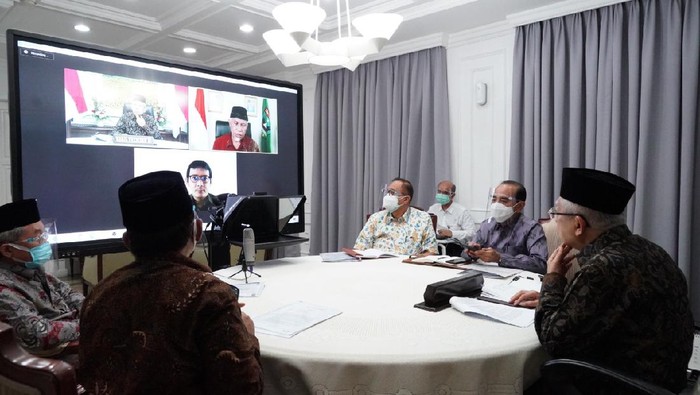 Maruf Amin menerima audiensi Gubernur Sumbar, Mahyeldi Ansyarullah secara virtual