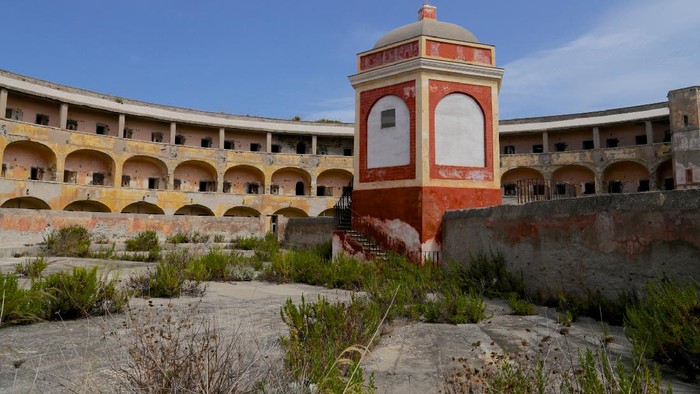 Old and abandoned prison in Santo Stefano island