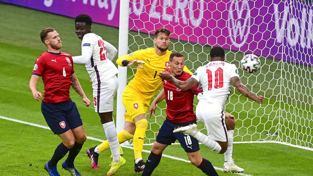 Inggris ungguli Republik Ceko 1-0 di babak pertama (AP/Neil Hall)