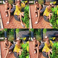 Berjemur menjadi kegiatan wajib bagi BCL selama isoman. Bak sunbathing di pinggir pantai, BCL pun tetap tampil cetar dengan swimsuit look bergaya boho. Outer kain berwarna kuning, berikut selop Dior, sunnies alias kacamata hitam dan penutup kepala juga menjadi andalan. (Foto: Instagram/@bclsinclair)