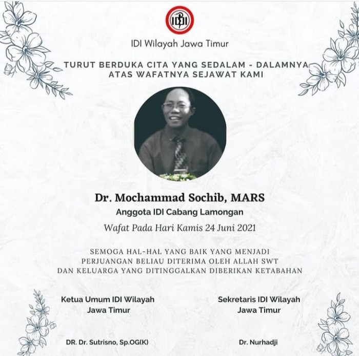 Dokter di Lamongan Meninggal terpapar COVID-19