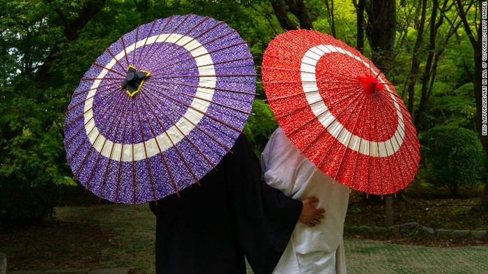 Ilustrasi pasangan suami istri Jepang