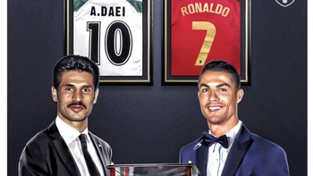 Cristiano Ronaldo yang mencetak dua gol, menyamai rekor legenda Iran, Ali Daei, sebagai pencetak gol internasional terbanyak di dunia. Foto: Internet