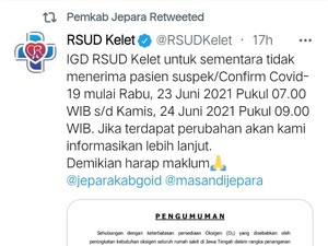 Terkendala Pasokan Oksigen, RSUD Kelet Jepara Sempat Tolak Pasien Corona