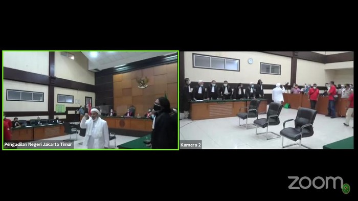 Sidang Habib Rizieq, Habib Rizieq pekikkan takbir