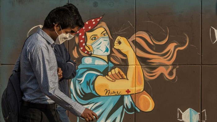 Sejumlah mural memberi pesan kesedihan sekaligus semangat dan pengingat di masa pandemi global. Berikut sejumlah potretnya dari berbagai belahan dunia.