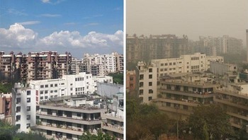 Penampakan kota India sebelum dan setelah pandemi COVID-19. Foto: Boredpanda