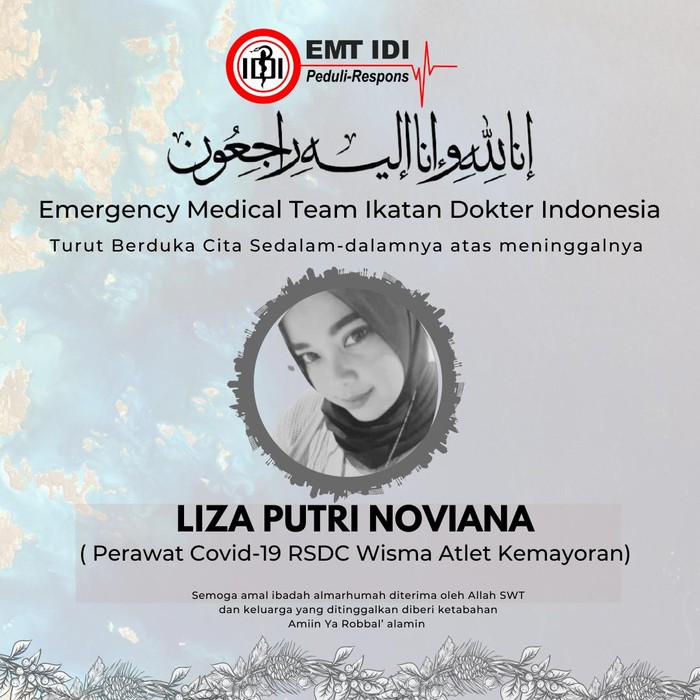 Liza Putri Noviana, nakes RSDC Wisma Atlet Kemayoran gugur karena COVID-19