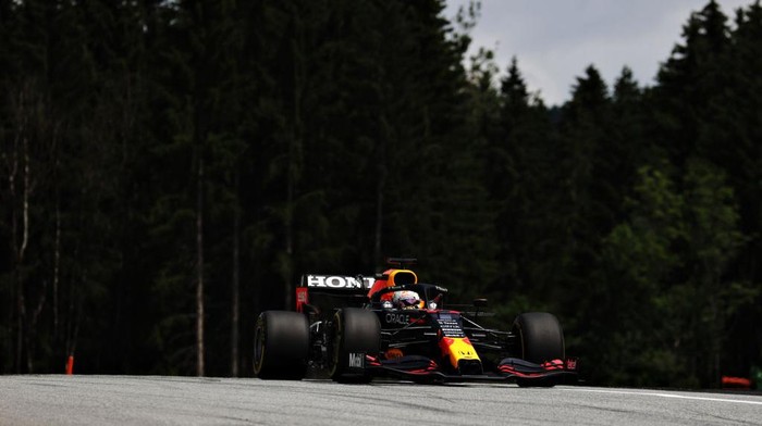 SPIELBERG, AUSTRIA - JUNE 25: Max Verstappen of the Netherlands driving the (33) Red Bull Racing RB16B Honda on track during practice ahead of the F1 Grand Prix of Styria at Red Bull Ring on June 25, 2021 in Spielberg, Austria. (Photo by Bryn Lennon/Getty Images)