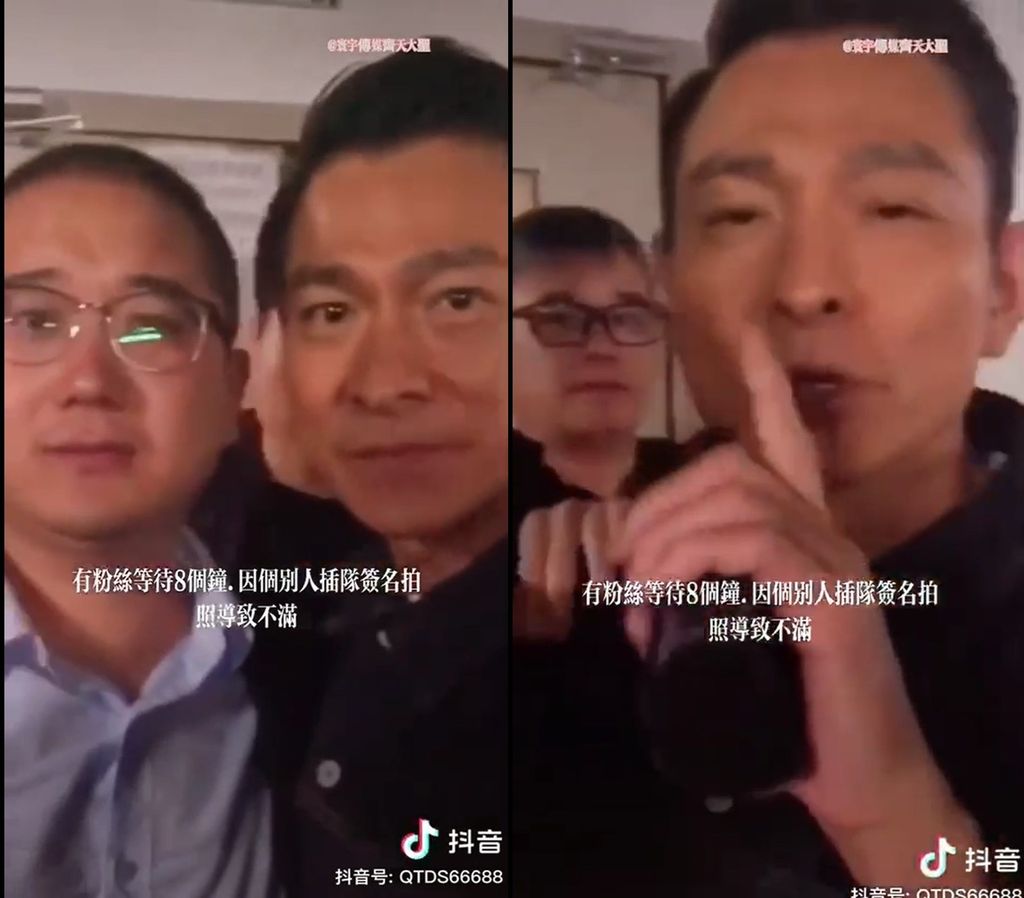 Andy Lau saat tenangkan fans mengamuk.