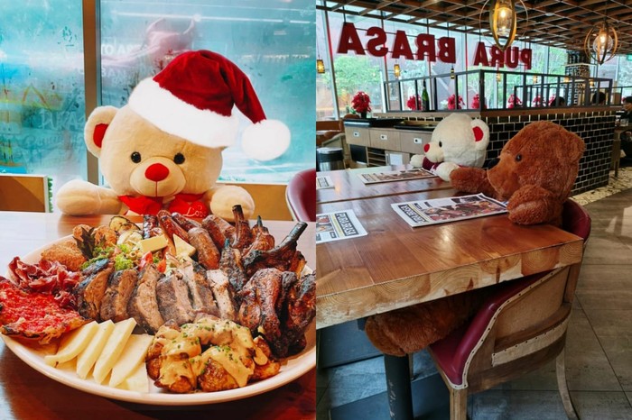 Restoran Pura Brasa Hadirkan Boneka Beruang untuk Ingatkan Prokes Dine In.