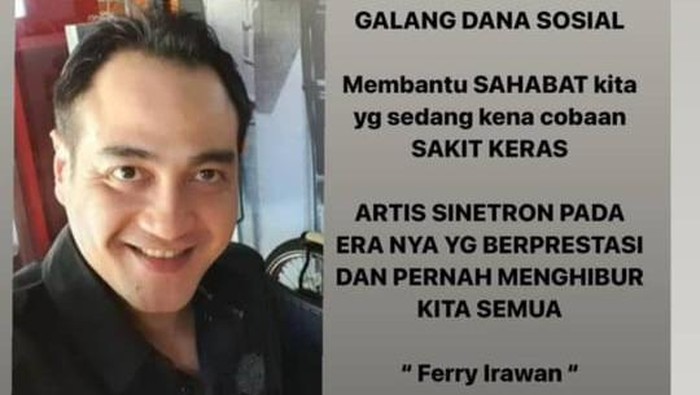 Ferry Irawan dikabarkan sakit keras, teman-teman artis galang dana