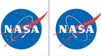 Logo NASA, mana yang benar? Foto: Brightside