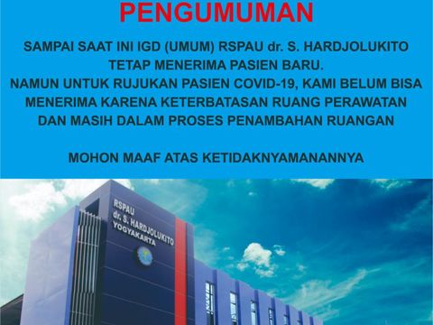 IGD RSUD Bantul dan RSPAU Hardjolukito tutup