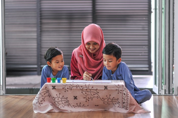 Ilustrasi anak membaca al quran