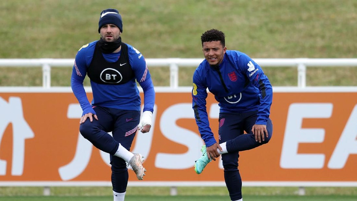 Jadon Sancho (kanan) berharap tampil di laga Inggris vs Jerman pada 16 besar Euro 2020. (Foto: Getty Images/Catherine Ivill)