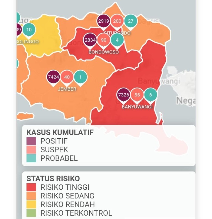 Banyuwangi Berstatus Zona Merah